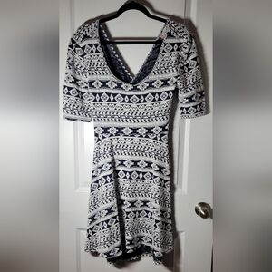 Altar'd State Navy/White Cute Dress SZ L